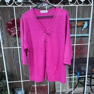 Only Fuchsia V-Neck Cardigan